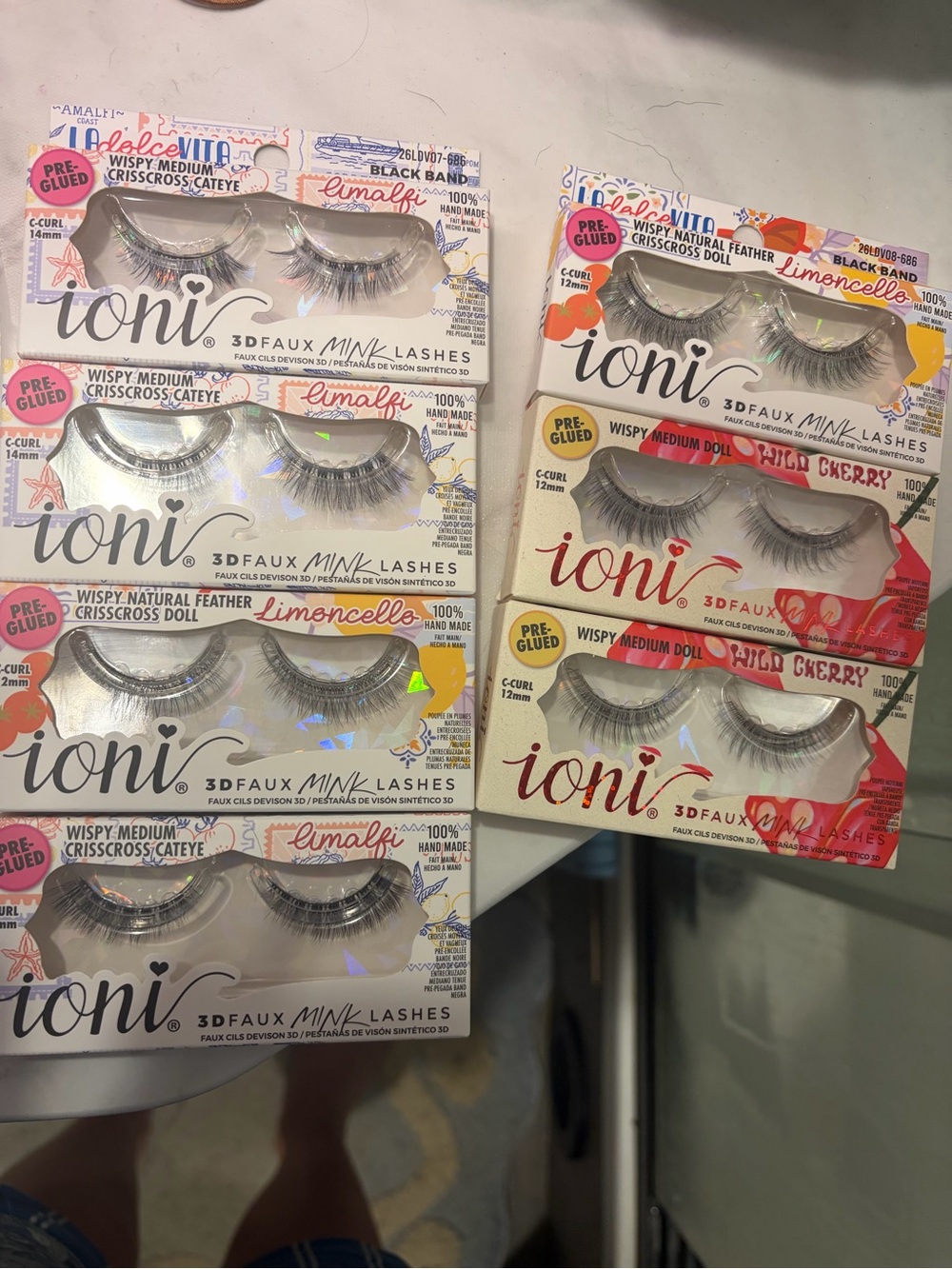 ioni Limencello & Wild Cherry 3D Faux Mink Wispy Medium Lashes - Black